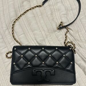 Black Quilted Leather Shoulder Bag